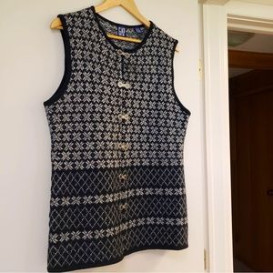 Vintage Black & Grey GAP Wool Vest